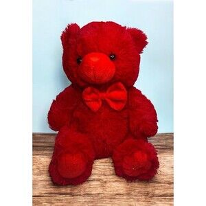 KellyToy Sugar Loaf Red Teddy Bear Plush 10” Solid Red Super Soft Stuffed Animal